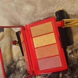 Lancome Eyeshadow Palette With Red Lipstick
